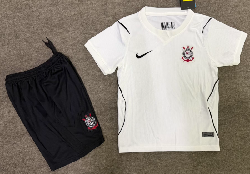 2026-27 Kids Corinthians home white Soccer Jersey
