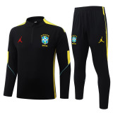 2026-27 Mens Brazil Black Half Pull Tracksuit  B26035#