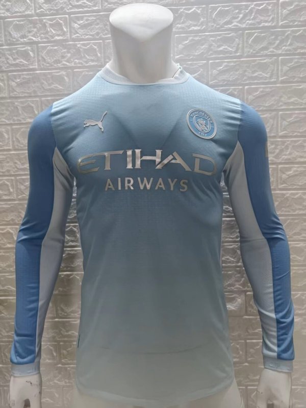 2026-27 Manchester City Home Long Sleeve Player Version Soccer Jersey