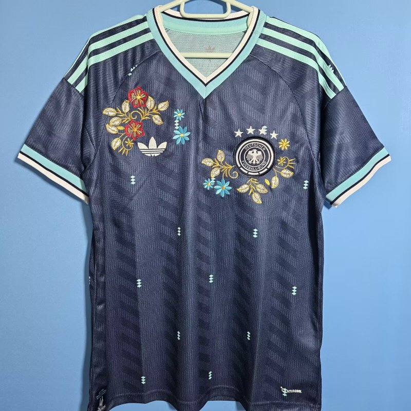 2026-27 Germany blue away floral embroidery soccer jersey