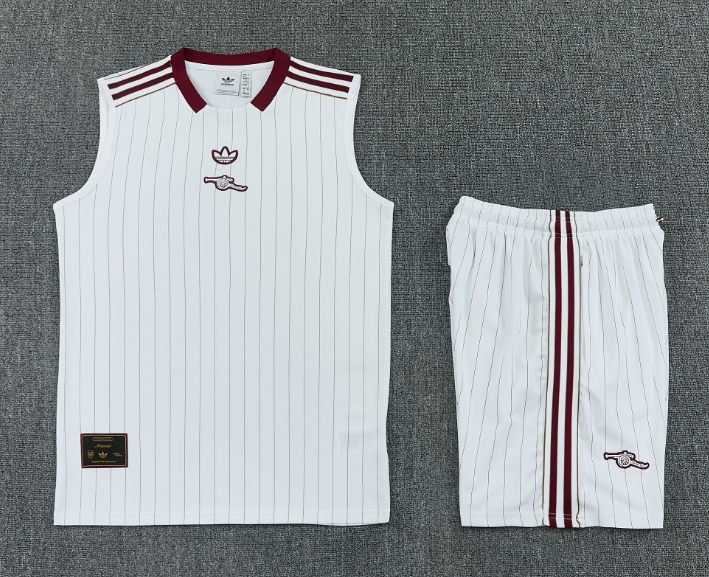 2025-26 Mens Arsenal white vest Training Short Suit