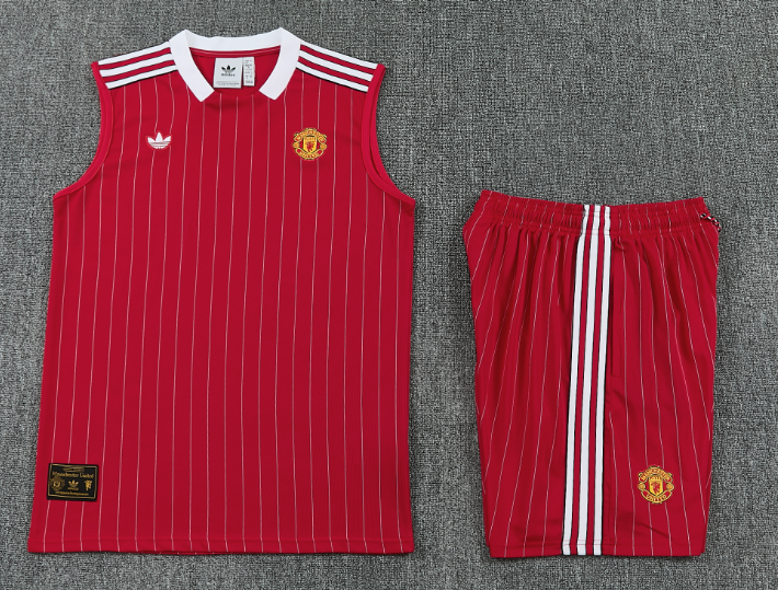 2025-26 Manchester United red vest Training Short Suit