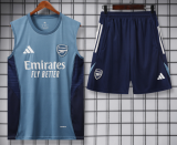 2025-26 Mens Arsenal Light gray blue vest Training Short Suit