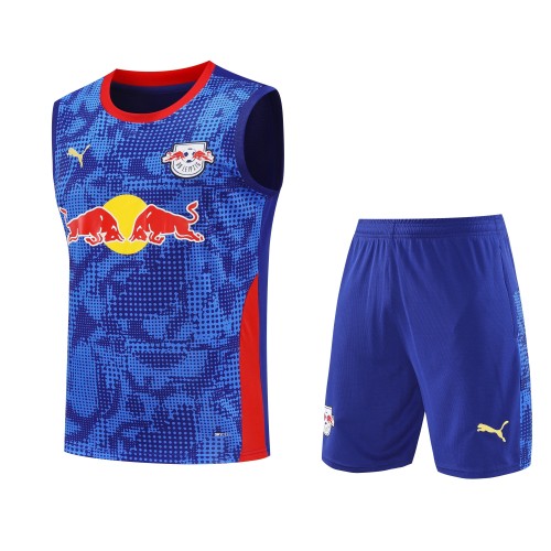 2025-26 Mens RB Leipzig blue vest short training suit