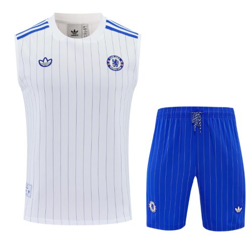 2025-26 Mens Chelsea white vest Short Training Suit