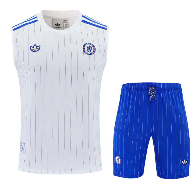 2025-26 Mens Chelsea white vest Short Training Suit