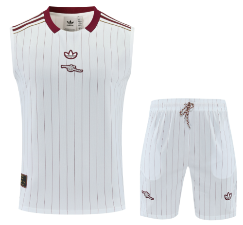 2025-26 Mens Arsenal white vest Training Short Suit