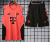 2025-26 Mens Bayern Munich orange vest Training Short Suit