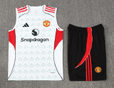 2025-26 Manchester United white vest Training Short Suit
