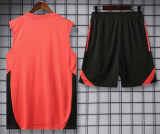 2025-26 Mens Bayern Munich orange vest Training Short Suit