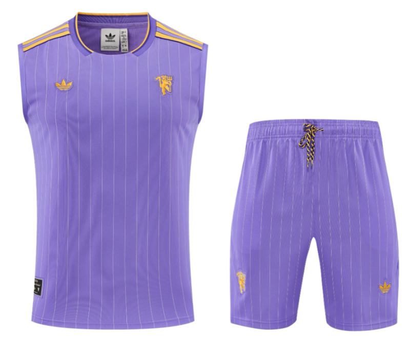 2025-26 Manchester United Purple vest Training Short Suit