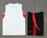 2025-26 Manchester United white vest Training Short Suit