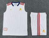 2025-26 Roma White vest Training Short Suit
