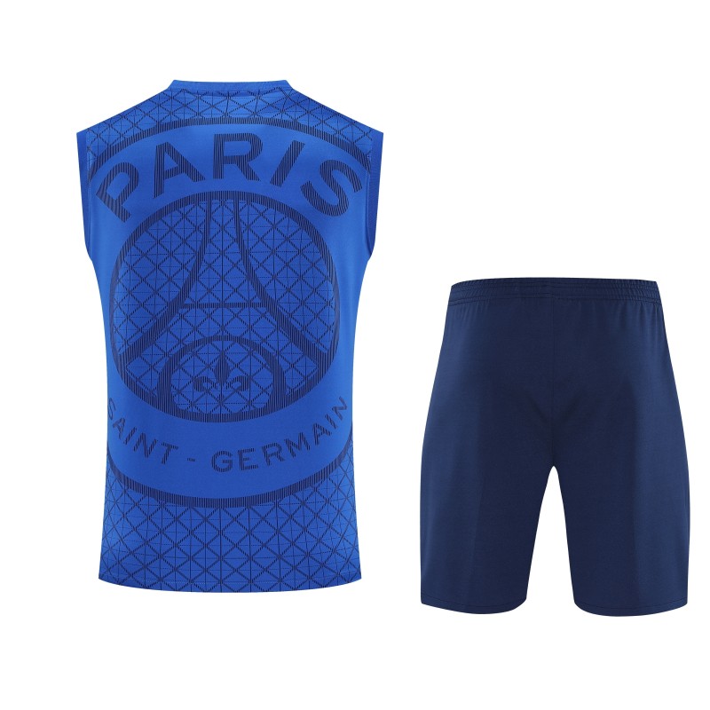 2025-26 Mens PSG blue vest short training suit
