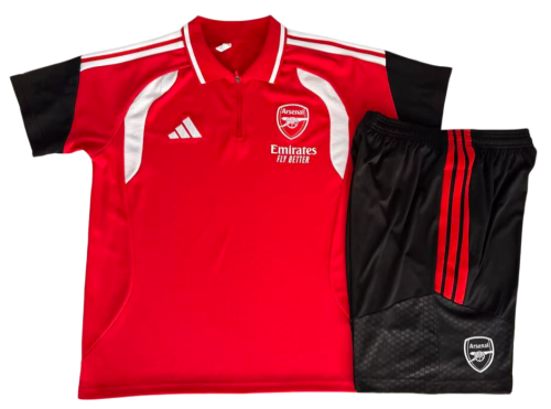 2026-27 Mens Arsenal polo Red Training Short Suit  C2611#