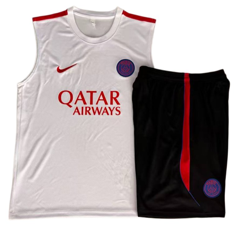 2026-27 PSG white  vest Training Short Suit D26039#