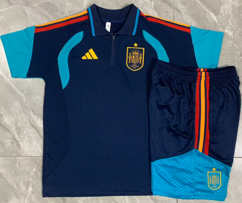 2026-27 Spain Royal blue POLO training Short suit C2613#