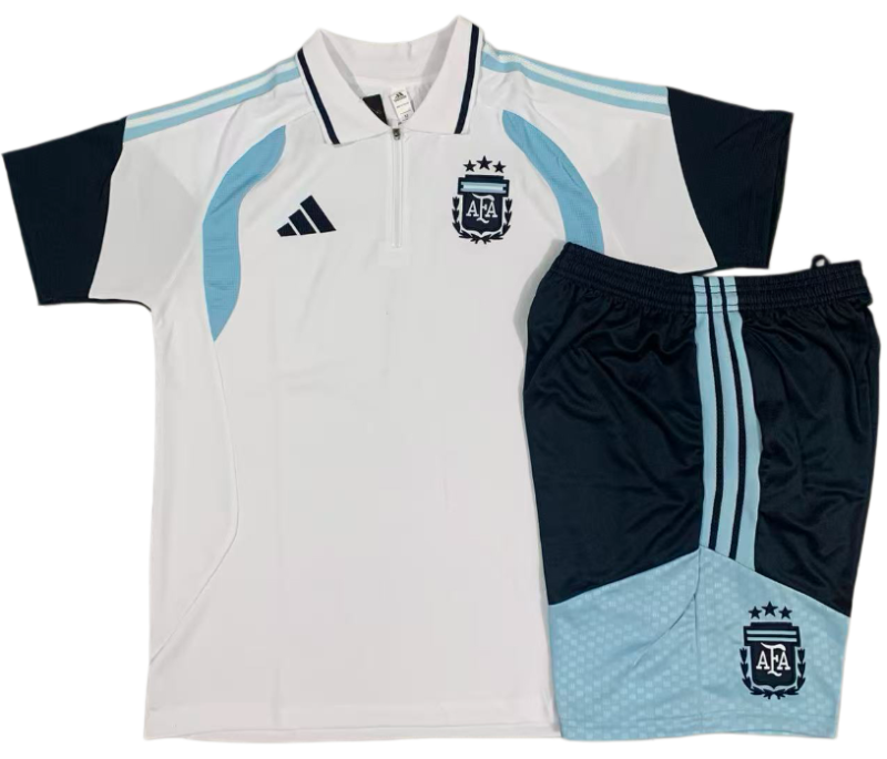 2026-27 Mens  Argentina white POLO Training Short Suit  C2614#