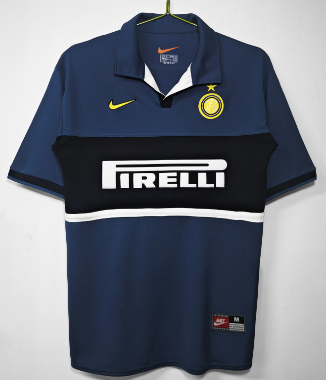 1998-99 Inter Milan Retro  away dark blue soccer Jersey