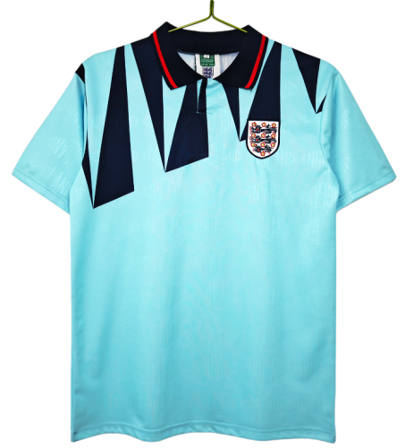 1992 Mens England Away lake blue Retro Soccer Jersey