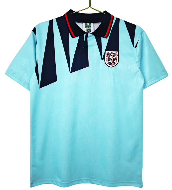 1992 Mens England Away lake blue Retro Soccer Jersey