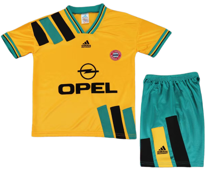 1993-95 Kids  Bayern Munich retro away yellow soccer  jersey