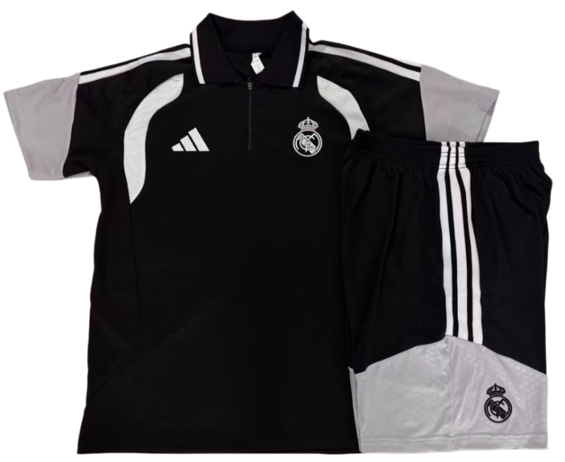 2026-27 Mens Real Madrid Polo black Training Short Suit C2615#