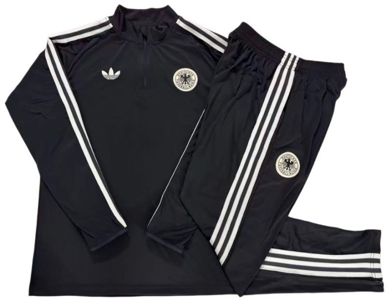 2026-27 Germany Black Half Pull Tracksuit B26056#