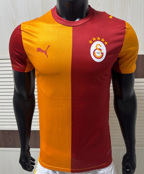 2025-26 Mens Galatasaray home Red Yellow Player soccer jersey