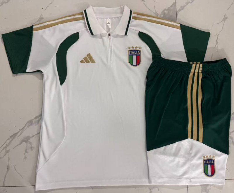 2026-27 Italy  White Polo Training Short Suit C2616#