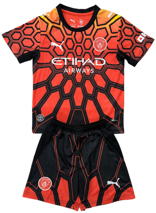 2022-23  Kids  Manchester City goalkeeper orange soccer jersey