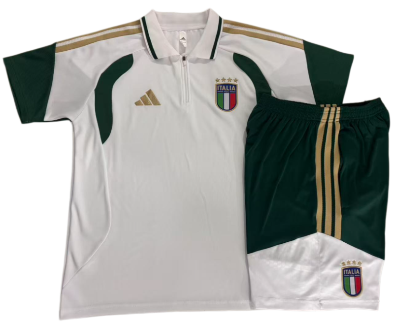 2026-27 Italy  White Polo Training Short Suit C2616#