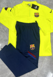 2026-27 Kids Barcelona yellow Half Pull Tracksuit