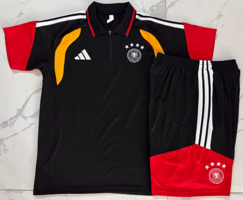 2026-27 Mens Germany black polo Training Short Suit C26019#