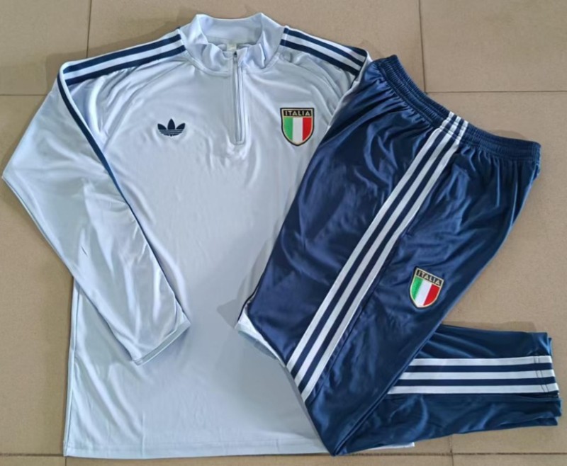 2026-27 Kids Italy light blue Half Pull Tracksuit E26082#