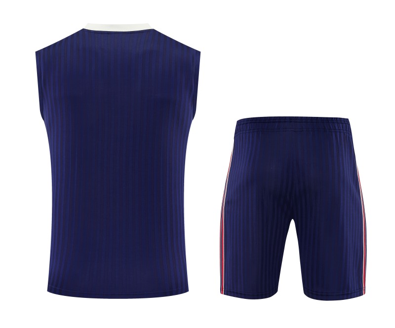 2025-26 Mens Arsenal royal blue vest Training Short Suit