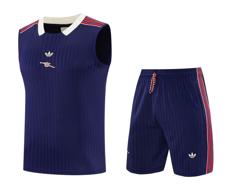 2025-26 Mens Arsenal royal blue vest Training Short Suit
