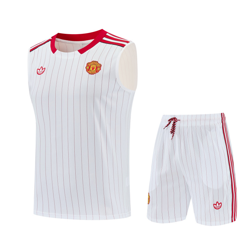 2026-27 Manchester United white vest Training Short Suit
