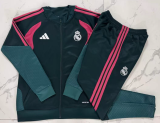 2026-27 Real Madrid dark green Kids Half Pull Tracksuit E26083#