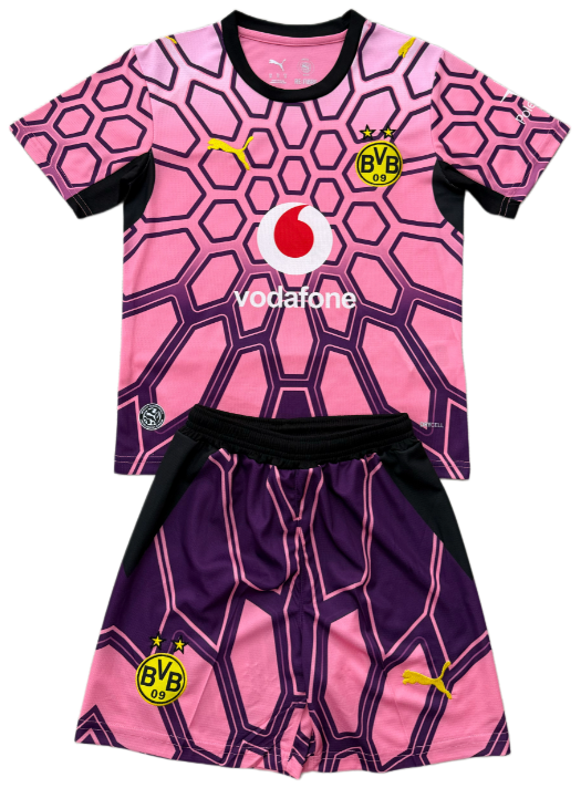 2026-27 KIDS Borussia Dortmund goalkeeper pink soccer Jersey