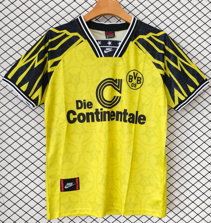 1994-95 Mens Borussia Dortmund Retro yellow Home soccer Jersey