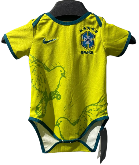 2026-27 Brazil Baby yellow Infant Crawl Suit