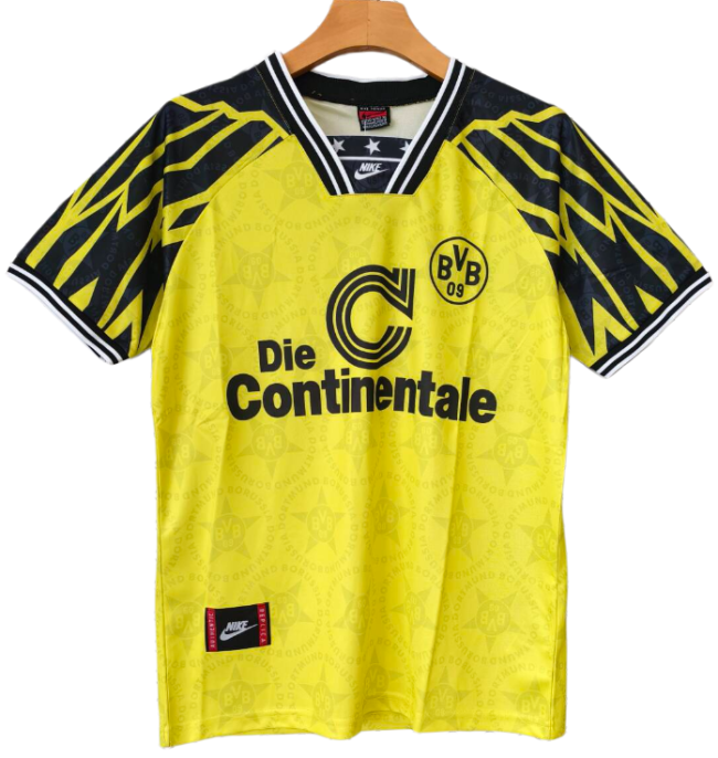 1994-95 Mens Borussia Dortmund Retro yellow Home soccer Jersey