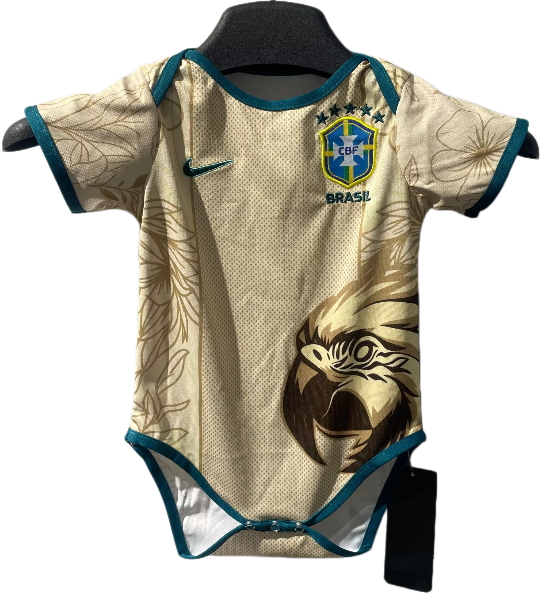 2026-27 Brazil Baby khaki Infant Crawl Suit