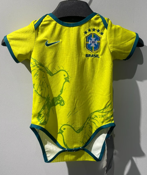 2026-27 Brazil Baby yellow Infant Crawl Suit