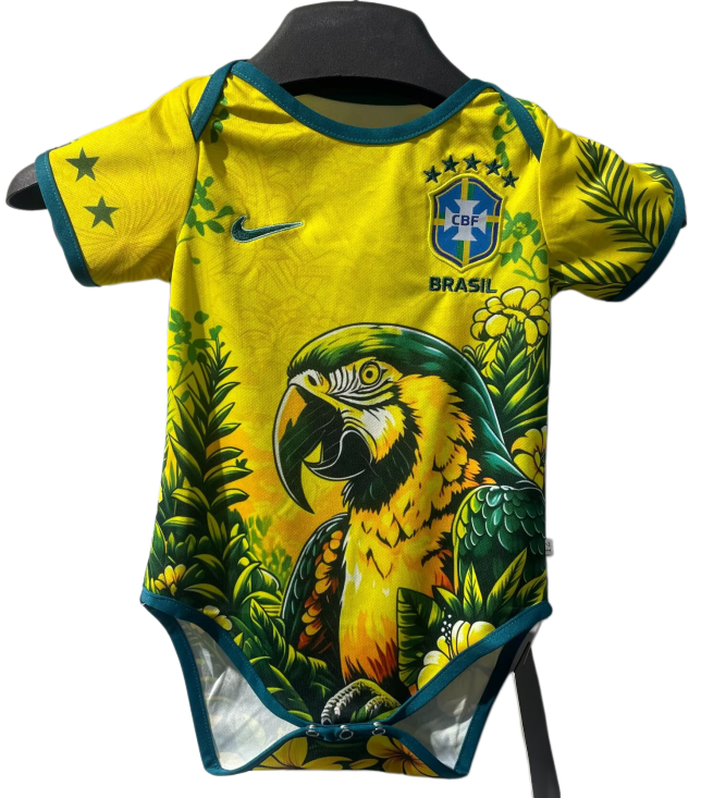 2026-27 Brazil Baby yellow Infant Crawl Suit