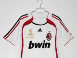 2006-07 Mens  AC Milan away Retro white soccer Jersey