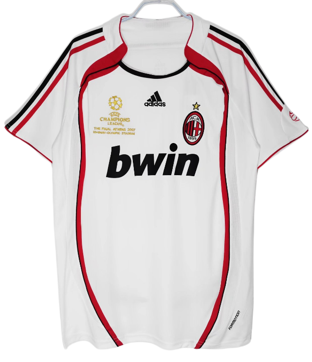 2006-07 Mens  AC Milan away Retro white soccer Jersey