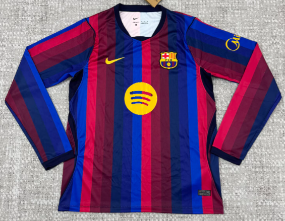 2026-27 Mens Barcelona home Long Sleeve  soccer Jersey