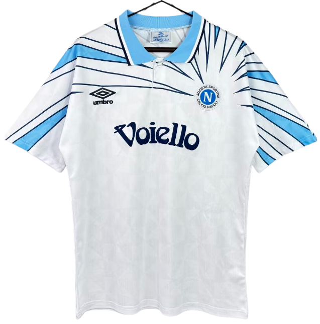 1992-93 Napoli Away Retro white  Soccer Jersey